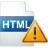html page warning icon