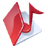 Folder music red Icon 48x48px