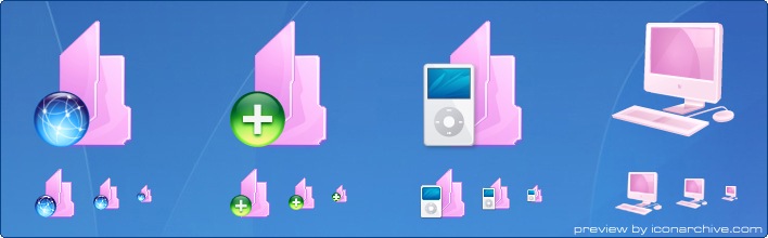 Pink Folders Icons