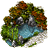 Garden with a pond icon