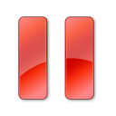 Pause Normal Red Icon 128x128px