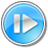 Step Forward Pressed Blue icon