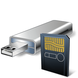 USB Flash Card With Card Reader Icon