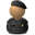 Elite Captain Black Shielded Icon 32x32px