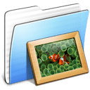 Aqua Stripped Folder Pictures Icon