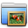 Aqua Stripped Folder Pictures Icon 32x32px