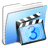 Aqua Stripped Folder Movies icon