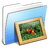 Aqua Stripped Folder Pictures icon