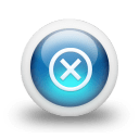 Glossy 3d blue delete Icon 128x128px