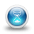 glossy 3d blue hourglass icon