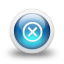 Glossy 3d blue delete Icon 64x64px