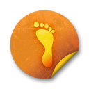 Orange sticker badges 071 Icon 128x128px