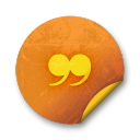 Orange sticker badges 091 Icon 128x128px