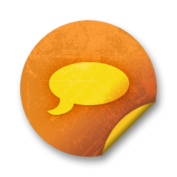 Orange sticker badges 042 Icon