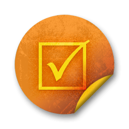 Orange sticker badges 044 Icon