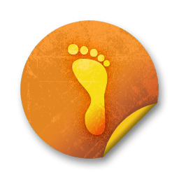 Orange sticker badges 071 Icon
