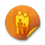 Orange sticker badges 086 Icon 64x64px