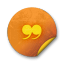 Orange sticker badges 091 Icon 64x64px
