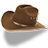 Hat cowboy brown icon