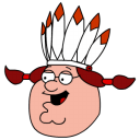 Peter Griffin Indian head Icon 128x128px