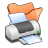 folder orange printer icon