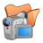 folder orange videos icon
