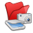 folder red scanners cameras icon